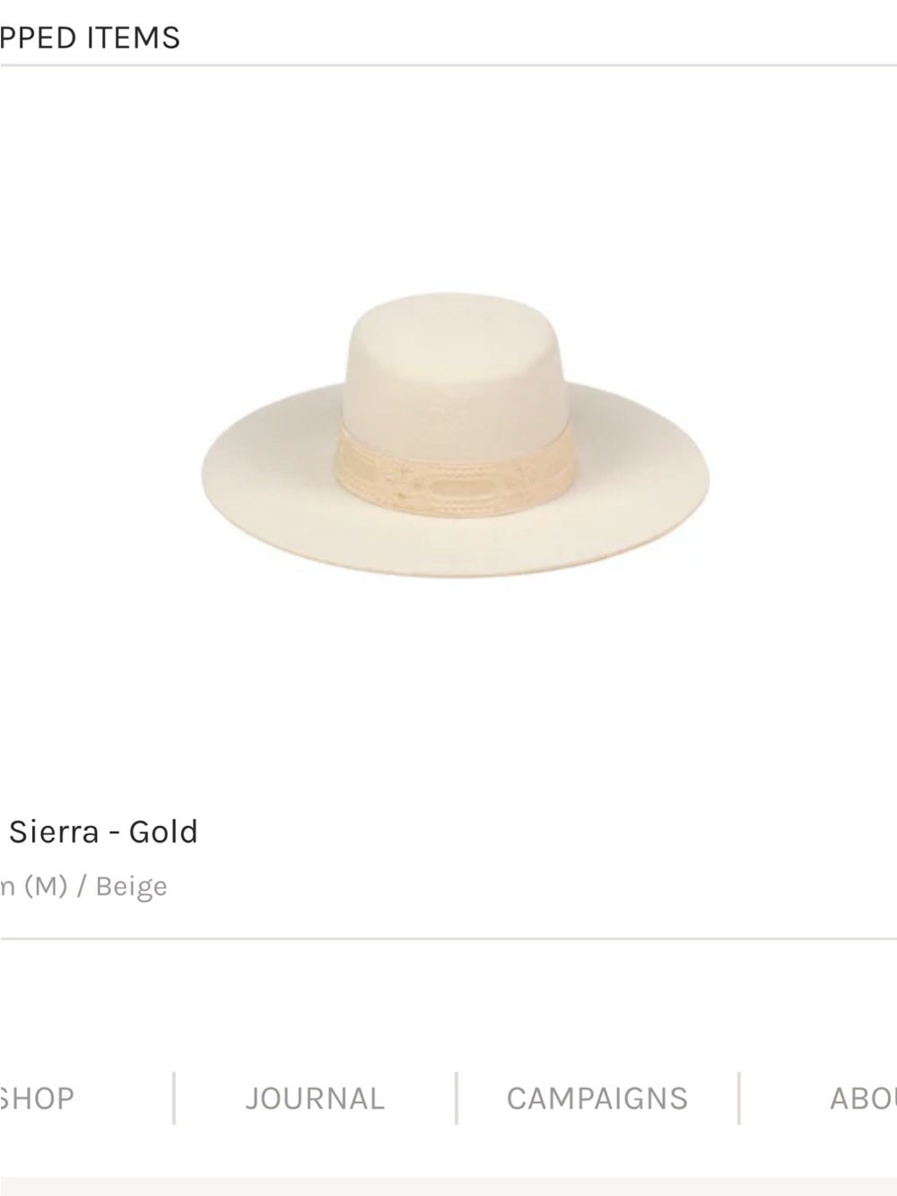 Lack Of Color Ivory Wide Brim Wool Hat with Beige Band
